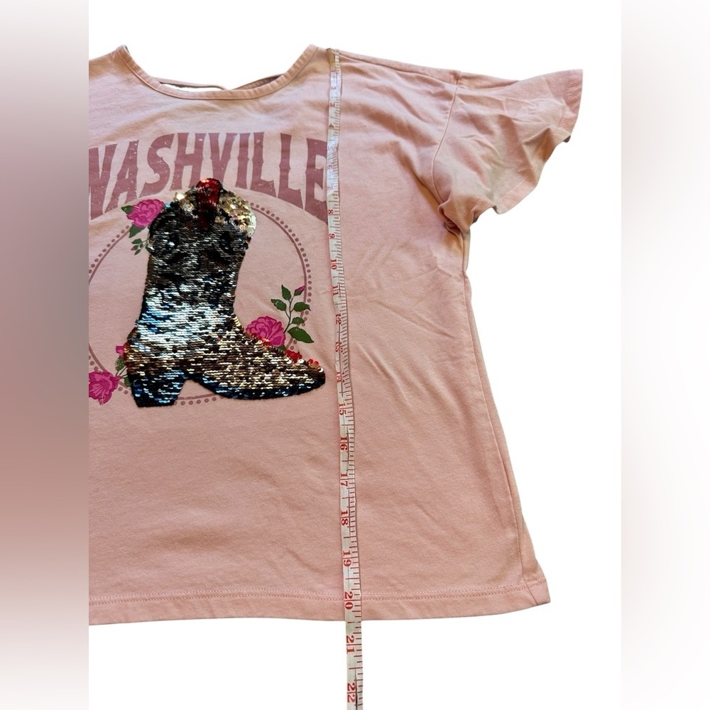 The Children’s Place Girls Sequin Nashville Graphic Cross Back Top Size XL - Picture 4 of 8
